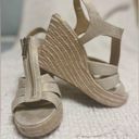 Michael Kors Michael  Berkeley Metallic Linen Wedge Size 7.5 Photo 0