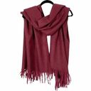 Liz Claiborne NEW  Wrap Burgundy Pashmina With Fringe Soft Shawl Scarf Winter Photo 2