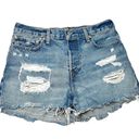 Levi's  Wedgie Short High Rise Medium Wash Distressed Cut Off Denim Shorts Sz 30 Photo 1