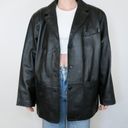 Style & Co Vintage 90s  Black Leather Blazer Jacket Photo 1