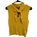 BCBGMAXAZRIA  yellow keyhole sleeveless crop sweater top size large Photo 0