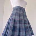 American Apparel  Navy Blue Plaid Pleated Mini Skirt Photo 5