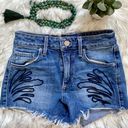 Guess Embroidered Blue Denim Shorts Photo 0