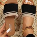 Black and White Color Block Flat Sandals Size 10 Photo 0