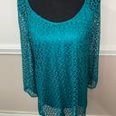 kim rogers Teal Lace Blouse Size X-Large Photo 0