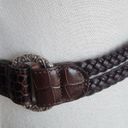 Brighton , New, Leather Stretch Brown Braided O-Ring Concho Belt, Size 34 Photo 6