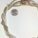 Twisted Vintage Gold Tone & Faux Pearl  Beads Beaded Boho Necklace Photo 1