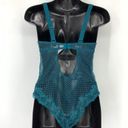 One Piece Auden Bodysuit Women's Size S Lace  Sheer Teal Blue Photo 2