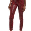 BLANK NYC  Red Faux Leather Snakeskin Pants 26 Photo 0