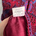 Minuet  Women's Lace Mini Dress Burgundy Red Floral Size L Party Cocktail Runs Sm Photo 15