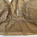 Aerie  Size S Pop Lace Padded Bralette Beige Racerback Adjustable Wireless Photo 3