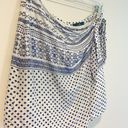 Boutique White And Blue Printed Wrap Mini Skirt Photo 1