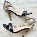 mix no. 6  Lina‎ Patterned Ankle Strap Dress Sandals | Black/Ivory 7.5 Photo 0