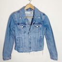 Lovers + Friends  Denim Brandon cropped raw edge hem denim jacket Imogene size XS Photo 1