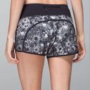 Lululemon  Run Times Short *4-way stretch in Flowabunga Black Angel Wing Size 12 Photo 0