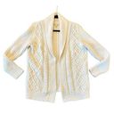 Talbots  cream cableknit shawl neck cardigan size mp Photo 0