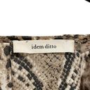 idem Ditto  Faux Snakeskin Cropped Long Sleeve Wrap Style Smock Cutout Blouse Photo 3