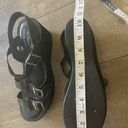 Kork-Ease  Black Leather Madalena BUCKLED Wedge Sandal Shoe Chunky Y2K Size 11/43 Photo 11