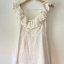 Reformation  white mini dress ruffle top size 2 Photo 2