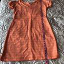 Talbots T By  Orange Striped Textured Terry Cloth Knee Length Shirt Dress Size S Photo 10