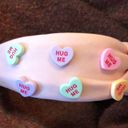 NEW Valentine’s Day Headband Top Knot Knotted Fabric Conversation Hearts Pink Photo 2