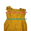 Kensie  Women's Floral-Lace Fit & Flare Dress size 10 mustard yellow NWT Photo 4