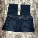 Seven 7 Women Sz 24 Distressed Denim Blue Jean Cropped Capri Leg Zip Embellished Photo 0