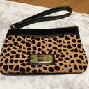 Nine West Used condition Nine‎ West Zip Pouch Cheetah Black Leather Coin Purse Photo 12