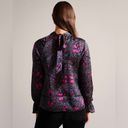 Ted Baker NWT  Heiydii High Neck Satin Butterfly Print Blouse Photo 4