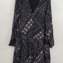 Garnet Hill  Mini Shirt Dress Drop Waist Button Front Bandana Print Black Gray 16 Photo 1