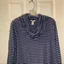 Westbound  Blue Striped Cowl Neck 3/4 Sleeve Knit Top 1X Photo 4