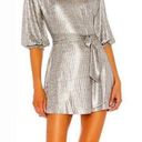 Revolve Silver Mini Dress With Tie Photo 0