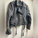 All Saints Balfern Denim Biker Jacket in Washed black size 10 women’s Photo 6