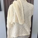 Anthropologie Angel Of The North Cream Pointelle Shawl Sweater Photo 5