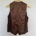 J. McLaughlin Vintage  Leather Brown Button Up Vest Size 10 Photo 1