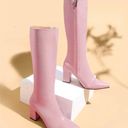 SheIn Baby Pink Chunk Heel Boots Photo 3