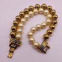 Monet  Gold Tone Faux Pearl Beaded Statement Bracelet Photo 0