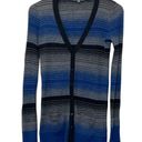 Vince  Cashmere Blend V Neck Cardigan Button Closure Womens Small Pockets Striped Photo 2