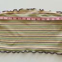 BP  Multicolor Stripe Ribbed Lettuce Hem Crop Tube Top Large Photo 1