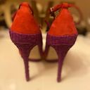 Brian Atwood  PURPLE & ORANGE STILETTO SHOES SIZE 7 Photo 8