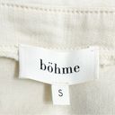 Bohme  Micah Corset Top Puff Sleeve Lace Up Denim Blouse Ivory Cream Size Small Photo 10