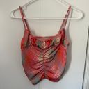 Urban Outfitters Boho Preppy Large Pink Multi-Color Plaid Cropped Ruched Tube Tank Top Photo 2