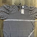 Divided H&M  Gingham Check Black and White Babydoll Dress Short Sleeve NWT Medium Photo 7