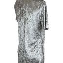 R. Vivimos Women's Silver Metallic Velvet Crew Neck Short Sleeve Shift Dress S Photo 2