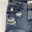 Vintage Havana  distressed mini skirt button fly denim jean blue 4 26 S Photo 9