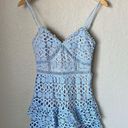 Lulus Blue Crocheted Lace Ruffle Dress Photo 4