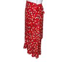 Faithfull the Brand  Celeste Wrap Skirt Red Jasmine Floral Rayon Midi Boho Size 2 Photo 7