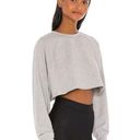 Alo Yoga  Cropped Double Take Pullover Sweater Gray Heather Women's Size S EUC Photo 10