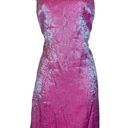 City Triangles  Y2K 90s Prom Dress Iridescent Pink Blue Crinkle Beaded 9 Juniors Photo 0