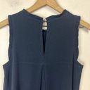 Sézane Sezane Adeline Shift Dress Size 38 US Medium Sleeveless Navy Blue Ruffle Lined Photo 8